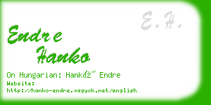 endre hanko business card